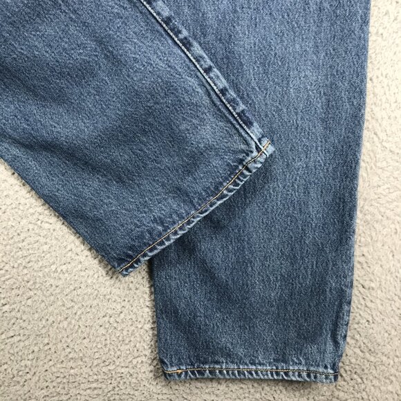 LEVIS 501 Jeans Mens 38x32 Original Straight Leg Button Fly Medium Wash Denim - Picture 6 of 16